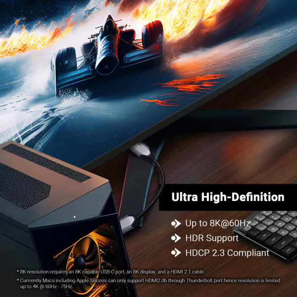 Active DisplayPort 2.0 to HDMI 2.1 Adapter - Image 6
